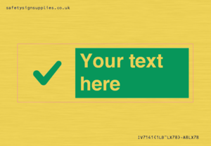 Custom green background, green tick sign